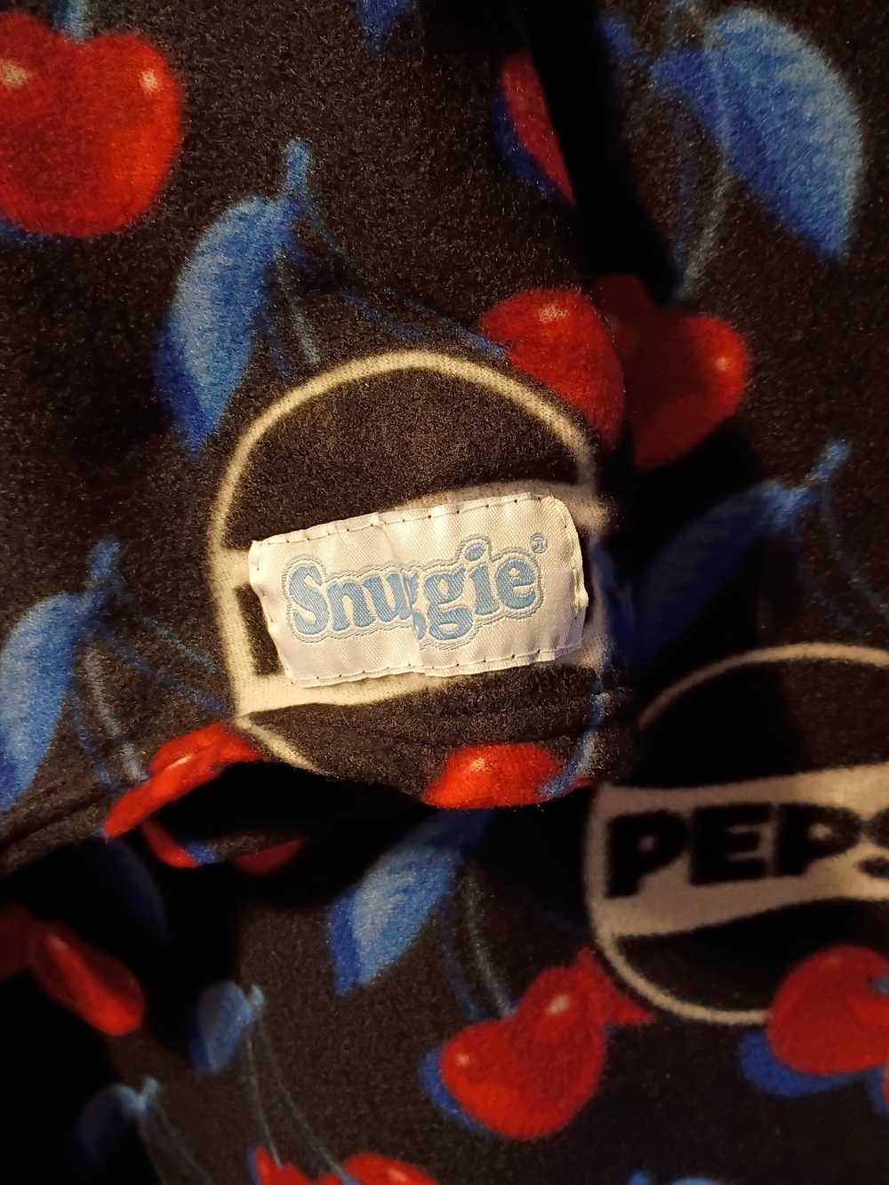 Women’s Black Cherry Print Robe with Pepsi Logo